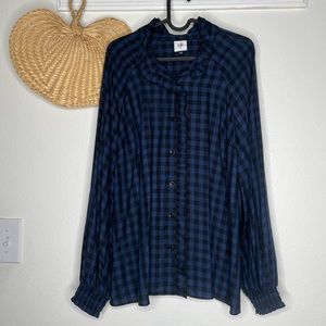 Cabi Long Sleeve Plaid blouse